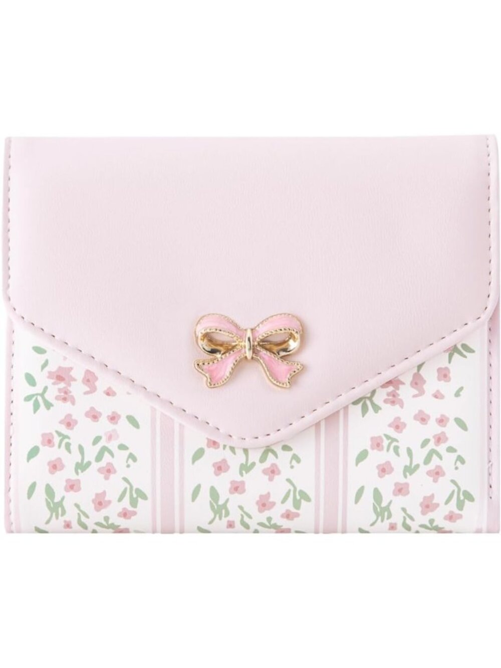 Chic Floral Print Wallet with Pink Bow | Stylish Accessory for Women & Girls